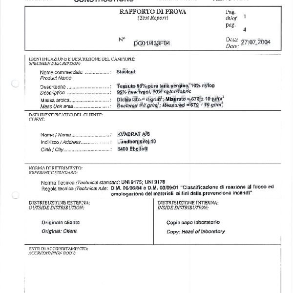 steelcut flammability uni-9175-1im
